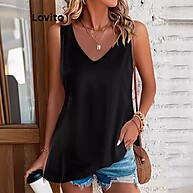 Lovito Casual Borboleta Split Back Tank Top – Estilo e Conforto - imagem 2