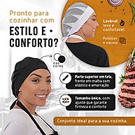 Kit Cozinha: Avental + Touca - Proteção e Conforto! - imagem 1