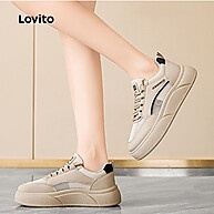 Lovito Tênis Feminino Caqui Biscoito - Estilo Retrô e Conforto - imagem 2