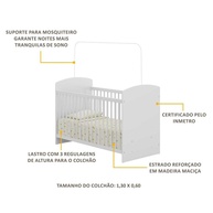 Berço Ana Lívia Branco 60x130cm: Segurança e Conforto - imagem 2