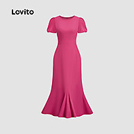 Vestido Elegante Lovito Rosa Vermelho: Sofisticação e Conforto - imagem 2