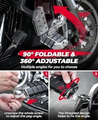 Pedaleiras de Rodovia Ajustáveis 3,8cm: Conforto para Electra Glide, Road King e Street Glide - imagem 4