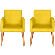 Kit 2 Poltronas Amarelas Decorativas | Conforto e Estilo para Sala, Escritório e Recepção - imagem 1