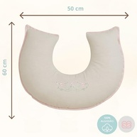 Almofada de Amamentação Brubrelel em Linho com Bordado Valentina - Conforto Anatômico para Mamãe e Bebê - imagem 4