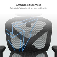 Cadeira Ergonômica YTC Mesh Azul ThunderX3 – Conforto e Estilo para Longas Jornadas - imagem 3