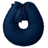 Almofada de Amamentação Babado Extra Grande em Algodão Marinho - Conforto e Estilo para Mamães Modernas - imagem 1