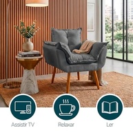 Poltrona Alice Cinza - Conforto e Estilo para Ambientes Modernos - imagem 5
