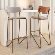 Kit 2 Banquetas Altas Rosê para Cozinha e Balcão | Design Moderno e Conforto - imagem 1