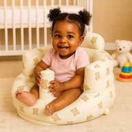 Assento Inflável para Bebê com Design Urso - Conforto e Segurança de 3 a 36 Meses - imagem 1