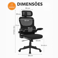 Cadeira de Escritório Ergonômica Vmstark - Conforto e Postura Ideal para Home Office - imagem 2