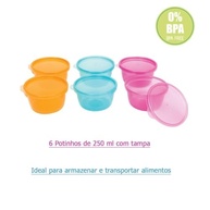 Kit 6 Potes para Papinha Infantil Rosa - Congelamento Seguro e Prático - imagem 3