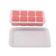 Forma de Silicone Rosa para Congelar Papinhas - 8 Cubos 30ml com Tampa Hermética | Segura, Prática e Livre de BPA - imagem 1