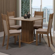 Conj. Mesa Jantar 4 Cadeiras Madesa: Rustic e Elegante - imagem 1