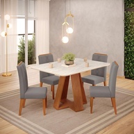 Conj. Mesa Jantar Kiara + 4 Cadeiras Yasmin - imagem 1