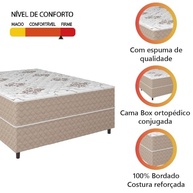 Cama Box Casal Conjugada Ortopédica Alpha Espuma 138x188x52cm Bege/Branco Hellen - Conforto e Durabilidade - imagem 5