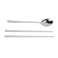 Conjunto de Palitos e Colher de Aço Inoxidável Portátil - Kit de Talheres para Viagem, Acampamento e Piquenique com Estojo - imagem 5