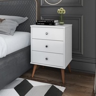 Conjunto de 2 Mesas de Cabeceira Mix com 3 Gavetas – Design Moderno em Branco - imagem 5