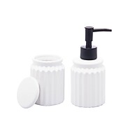 Conjunto Banheiro Cerâmica Lyor Stripes: Elegância em 2 Peças - imagem 1