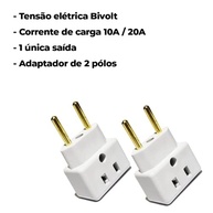 Conjunto 5 Adaptadores de Tomada Universal 10A/20A Bivolt Padrão Novo NBR14136 - Premium Dupin - imagem 4