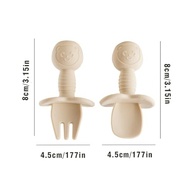 Conjunto de Colher e Garfo de Silicone para Bebês - Seguro, Sem BPA e Antiderrapante - imagem 2