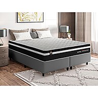 Conjunto Cama Box King com Molas Ensacadas Preto – Conforto e Qualidade - imagem 1