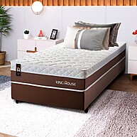 Conjunto Cama Box Venice Marrom Solteiro 88x188x60 - imagem 1