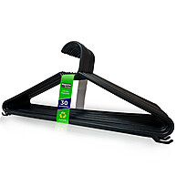 Conjunto com 30 Cabides Reforçados Pretos – Resistência e Elegância - imagem 1