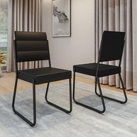 Conjunto com 2 Cadeiras Carraro 1736 Pretas - Design Moderno e Conforto Duradouro - imagem 2