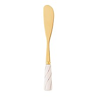 Conjunto de 4 Espátulas Wolff Aço Inox Dourado com Cabo Branco - imagem 1