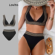 Conjunto de Biquíni Lovito com Fita Contrastante - Estilo Casual - imagem 1