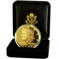 eTradewinds Conjunto de Moedas de Ouro Donald Trump 2017-2020, Estojo de Veludo, Edição de Colecionador de 4 Anos, Moeda Comemorativa Banhada A Ouro, Certificado de Autenticação (Veludo 17-20) - imagem 2