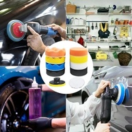 Almofadas de Polimento com Adaptador de Broca - Conjunto Profissional para Limpeza e Brilho do Carro - imagem 5