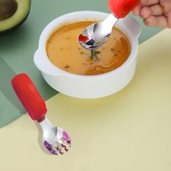 Conjunto de Talheres em Aço Inox com Alça de Silicone - 2 Peças Portáteis e Duráveis - imagem 3