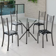 Conjunto de Jantar Redondo: Mesa e 4 Cadeiras Yescasa - imagem 1