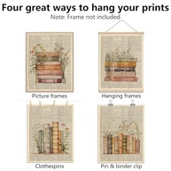 Conjunto de 4 Pôsteres Vintage para Decoração de Parede - Estética Biblioteca e Leitura - imagem 4