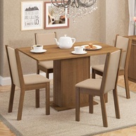 Conjunto Sala de Jantar Madesa Talita - Mesa 4 Cadeiras Rustic/Crema/Pérola - imagem 1