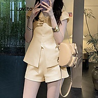 Conjunto de Shorts Plissado Lovito: Casual e Chic! - imagem 1