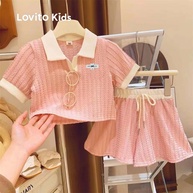 Conjunto de Shorts Rosa Lovito Kids: Moda Verão! - imagem 1