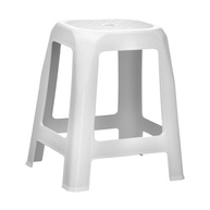 Conjunto com 3 Banquetas Brancas Modernas - Design Ergonômico e Empilhável - imagem 2