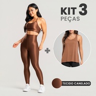 Conjunto Fitness Brilhoso: Top, Legging e Regata! - imagem 1