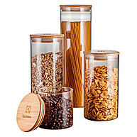 Conjunto Hermético Electrolux 4 Peças: Vidro + Tampa Bambu - imagem 1