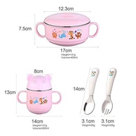 Conjunto de Alimentação Infantil Sem BPA - Copo, Prato e Colher em Aço Inox 304 - imagem 3