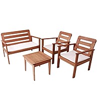 Conjunto Jardim Cairo Branco – Sofá, Poltronas e Mesa - imagem 1