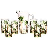 Conjunto Jarra com 6 Copos de Cristal Palm Tree – Estilo Tropical na Sua Mesa - imagem 1