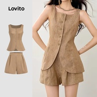 Conjunto Lovito Cáqui: Shorts e Blusa para o Verão - imagem 1