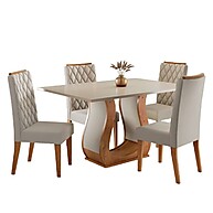 Conjunto Mesa 1,20m 4 Cadeiras Veneto Veludo – Elegância e Conforto - imagem 1