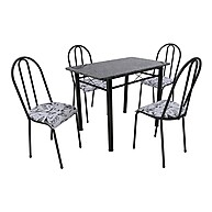 Conjunto Mesa 4 Cadeiras Genebra Preto e Branco - imagem 1