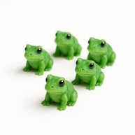 Conjunto com 10 Sapos Decorativos em Miniatura Verde - Ideal para Terrários e Jardins de Fadas - imagem 1