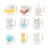 Conjunto de Estatuetas de Gato em Miniatura - Decoração Fofa e Versátil para Mesa, Carro e Festas - imagem 3