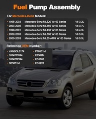 Conjunto Bomba Combustível Mercedes-Benz W163 ML320 ML350 ML430 ML500 ML55 AMG (1998-2005) - E8389M VANBOL0174 - imagem 3